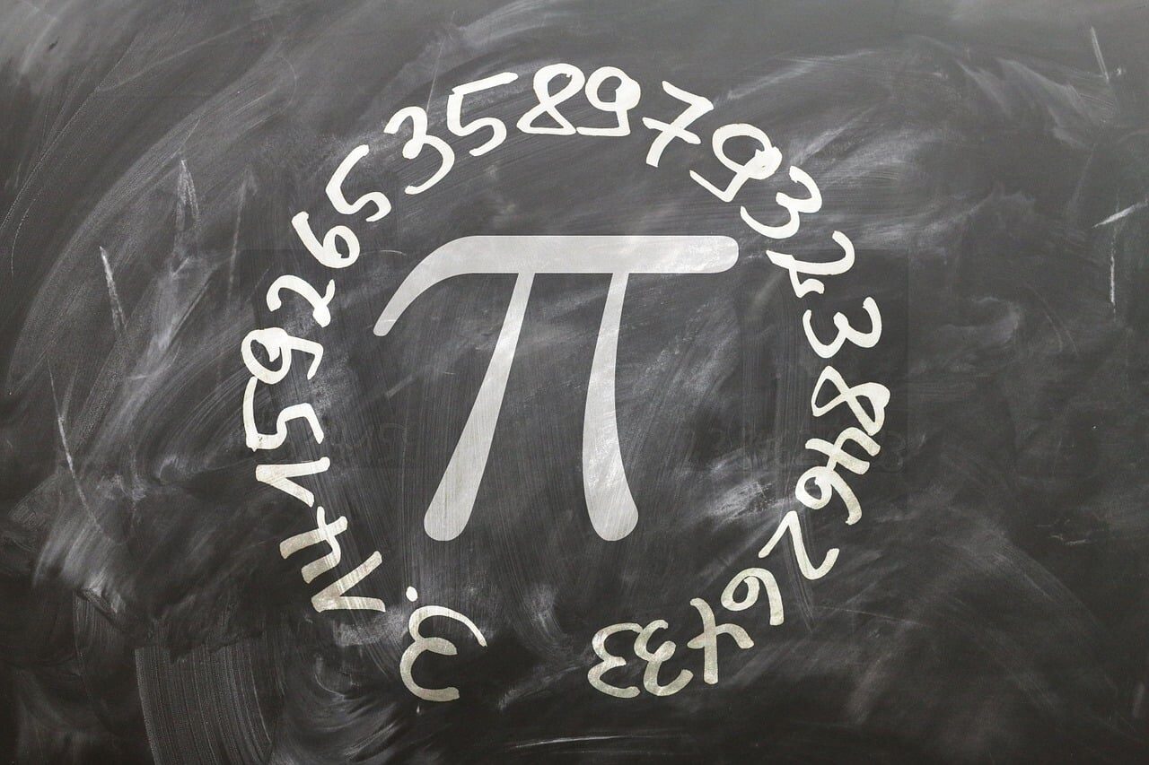 Pi written on a chalkboard